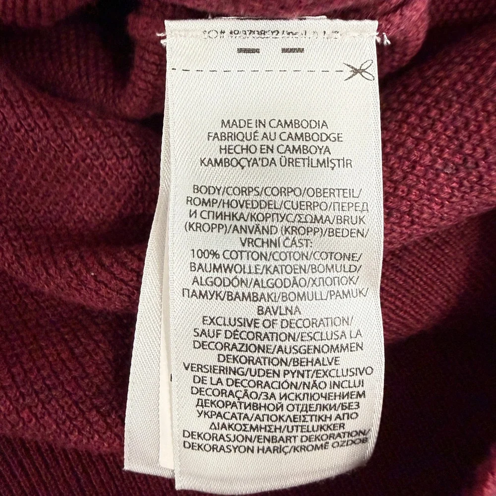 Polo Ralph Lauren Crewneck Sweater Mens XL Pre-Owned Burgundy Pima Cotton Logo